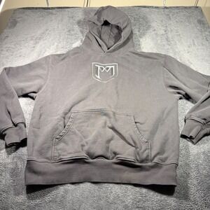 Shaka Wear Mens Heavyweight Fleece Hoodie Charcoal Gray Graphic Streetwear Large